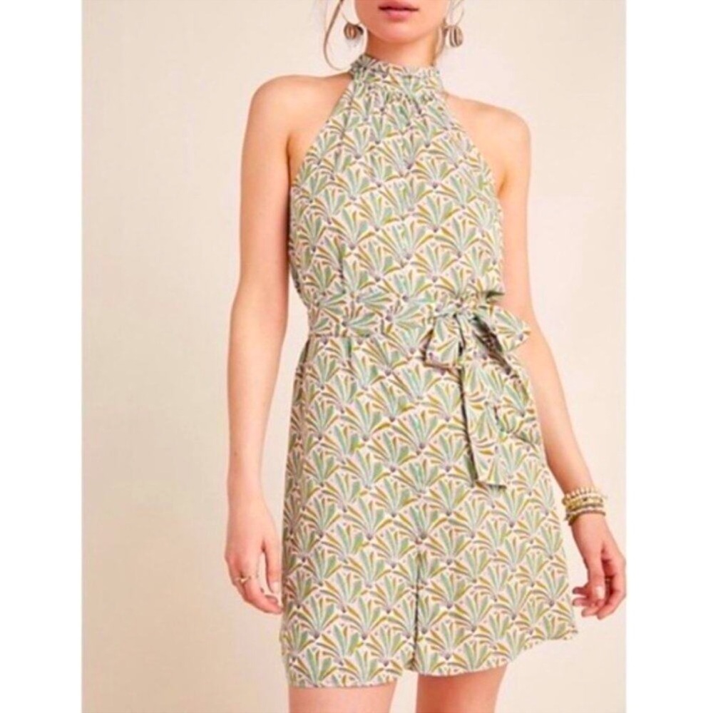Anthropologie Maddie Halter Romper Outfit sz M EUC